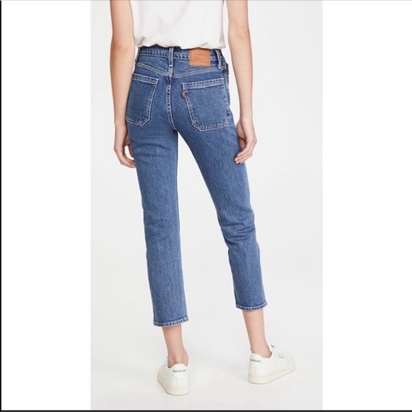 NEW Levi’s Premium Wedgie Straight High Waisted Exposed Button Fly Denim Jeans - Picture 3 of 13